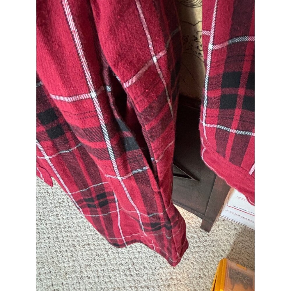 Stillwater Supply Co. Red Plaid Button-Down Belted Shirt Dress M Cotton Blend Wo - Picture 10 of 13
